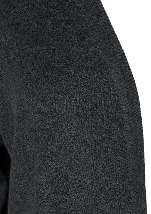 Yksivärinen neuletakki taskuilla, Dark Grey Melange, Packshot image number 2