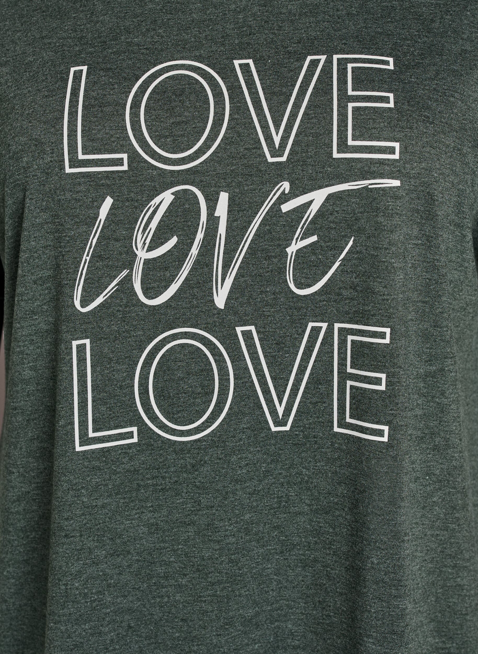 Zizzi Lyhythihainen y&ouml;paita tekstipainatuksella, Vihre&auml;, Packshot image number 2