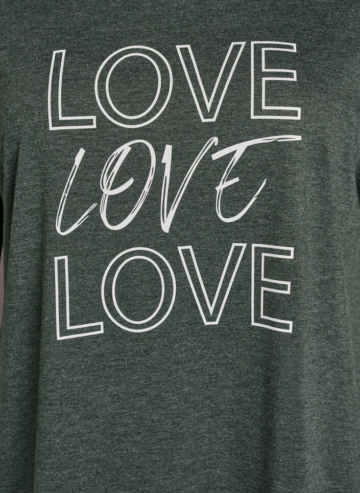 Lyhythihainen y&ouml;paita tekstipainatuksella, Vihre&auml;, Packshot image number 2