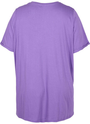 Yksivärinen oversize t-paita v-pääntiellä, Deep Lavender, Packshot image number 1