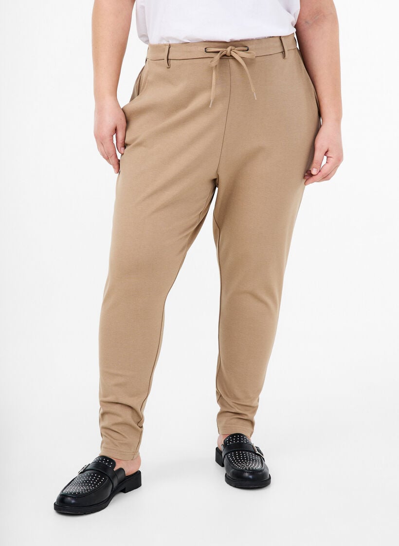 Cropped Maddison-housut, Beige, Model image number 2