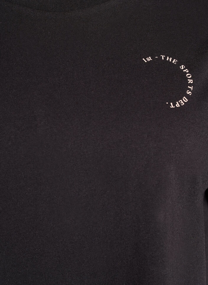 Urheilullinen t-paita luomupuuvillasta, Musta, Packshot image number 2