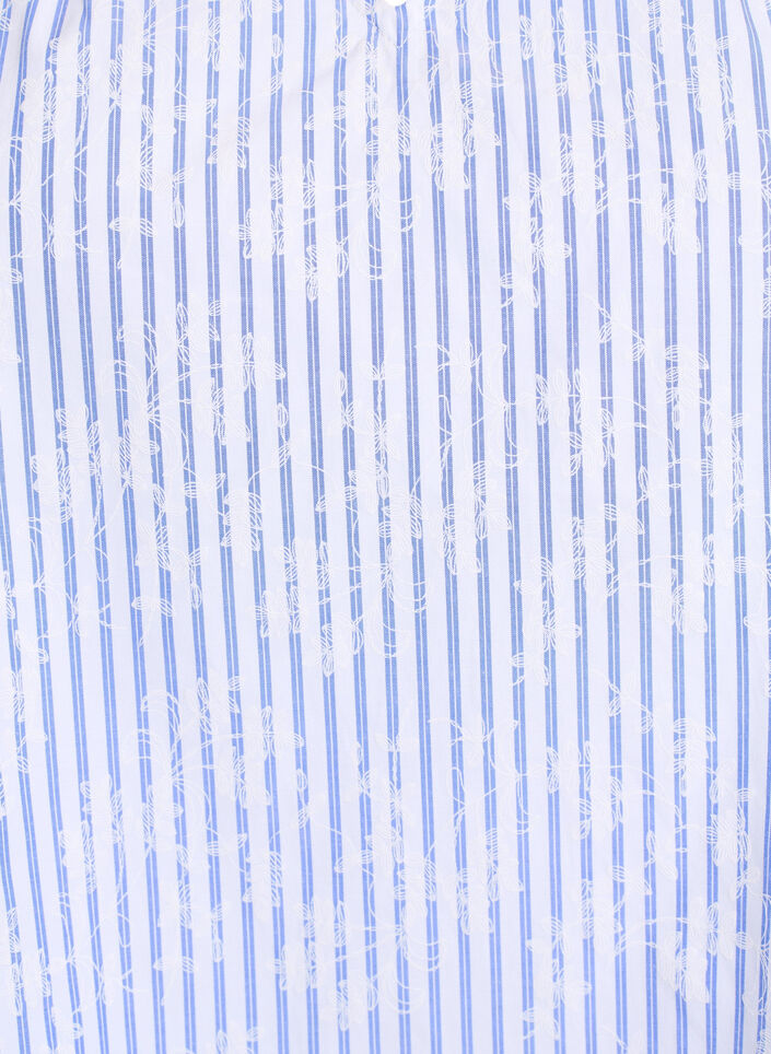 Hihaton pusero, jossa on raitoja ja kukkakuvioita, Sininen, Packshot image number 2