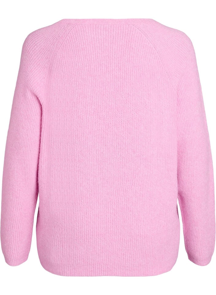 Neulepusero v-p&auml;&auml;ntiell&auml; ja raglanhihoilla, Vaaleanpunainen, Packshot image number 1