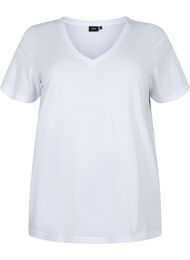 Lyhythihainen t-paita v-pääntiellä, Bright White