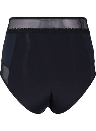 Ekstrakorkeavyötäröiset alushousut mesh-kankaalla, Black, Packshot image number 1