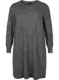 Pitkähihainen mekko helmiyksityiskohdilla, Dark Grey Melange