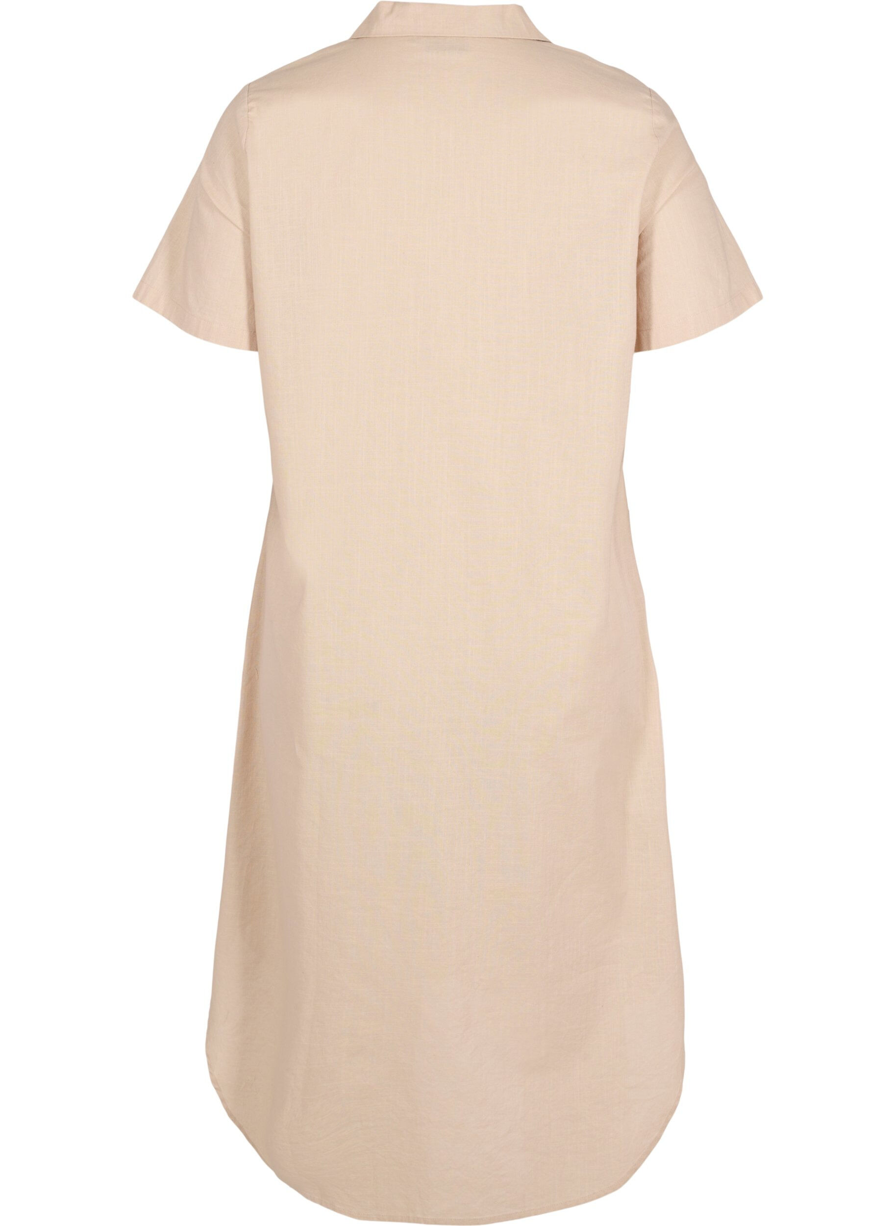 Zizzi Pitk&auml; puuvillapaita lyhyill&auml; hihoilla, Humus, Packshot image number 1