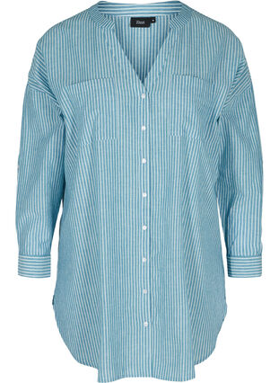 Raidallinen paita 100% puuvillasta, Blue Stripe, Packshot image number 0