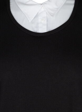 Yksivärinen pusero pitkillä hihoilla ja kauluksella , Black, Packshot image number 2