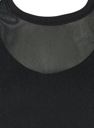 Pitkähihainen mekko kimalteella, Black, Packshot image number 2