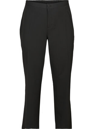 Klassiset housut joustavalla vyötärönauhalla, Black, Packshot image number 0