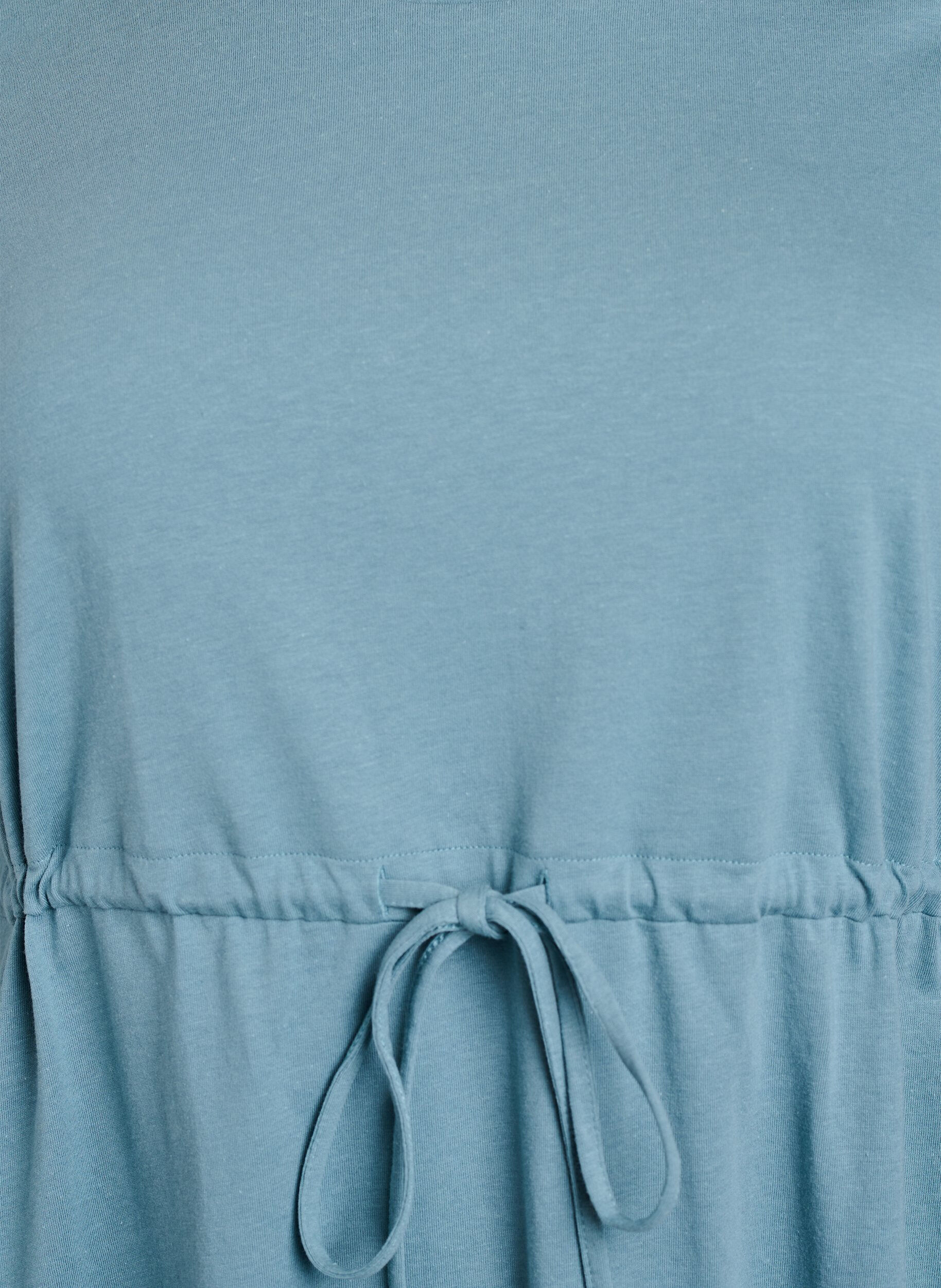 Zizzi FLASH &ndash; Lyhyt T-paitamekko solmittavalla vy&ouml;ll&auml;, Sininen, Packshot image number 2