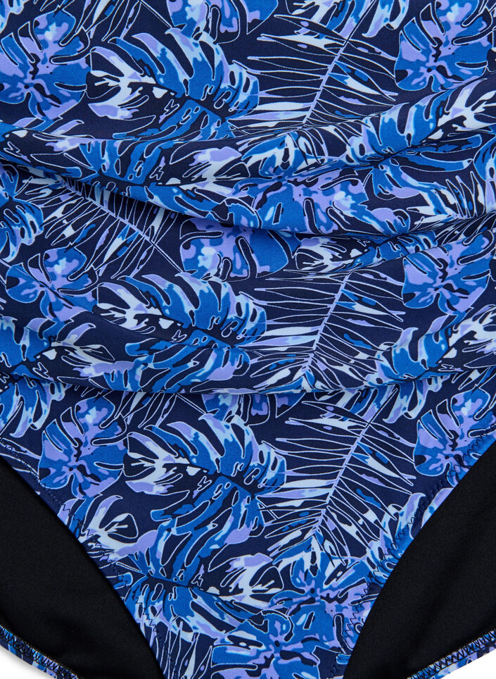 Korkeavy&ouml;t&auml;r&ouml;iset bikinihousut kuosilla, Sininen, Packshot image number 2