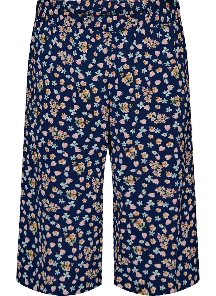 Culottes-housut kuosilla, Sininen, Packshot image number 0