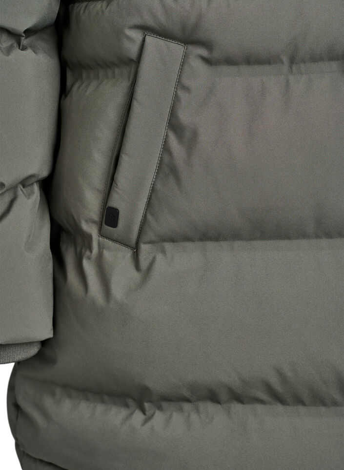 Polvipituinen toppatakki säädettävällä vyötäröllä, Harmaa, Packshot image number 3