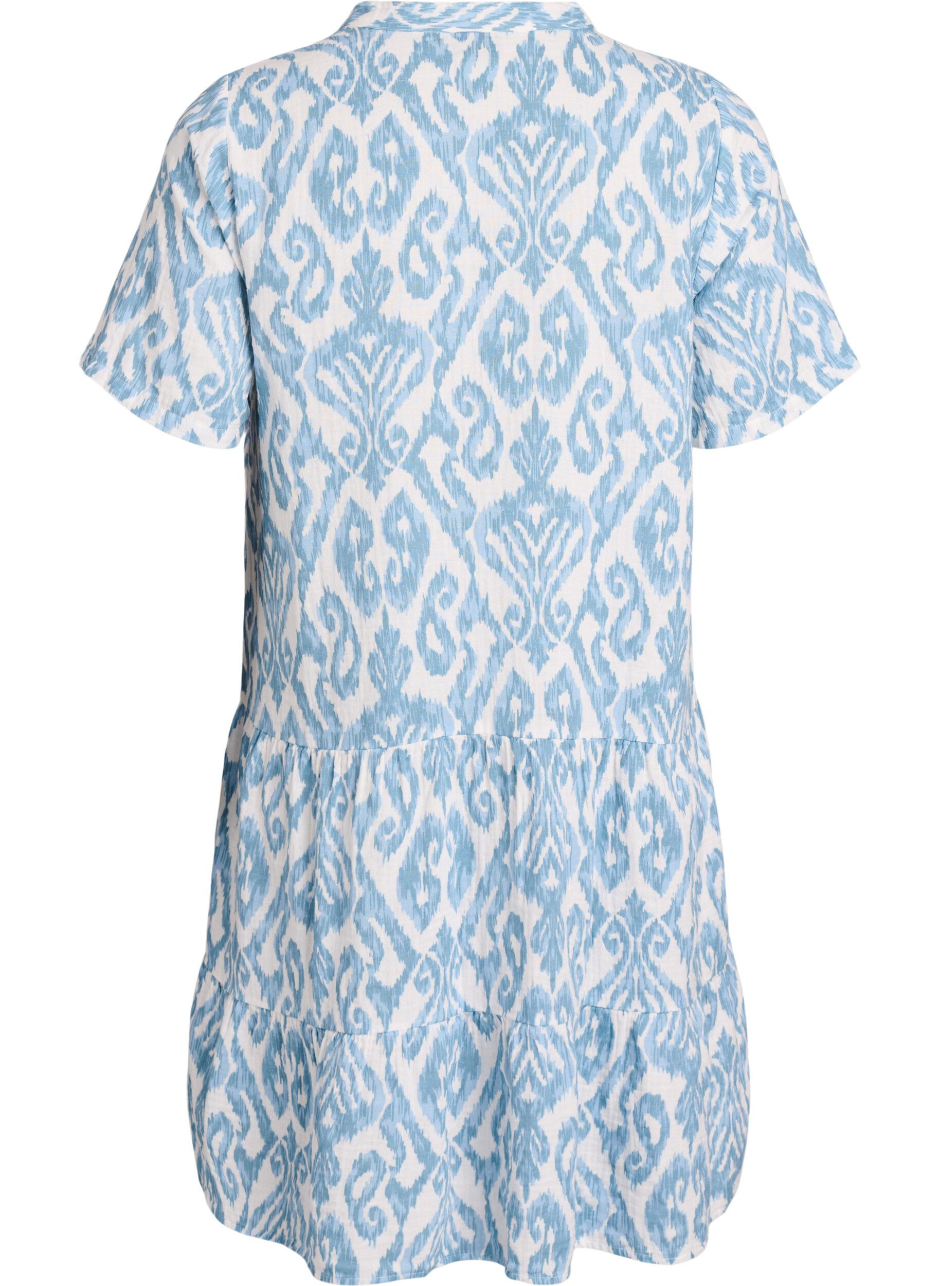 ZizziLyhyt A-linjainen mekko puuvillamusliinista, Vanilja, Packshot image number 2
