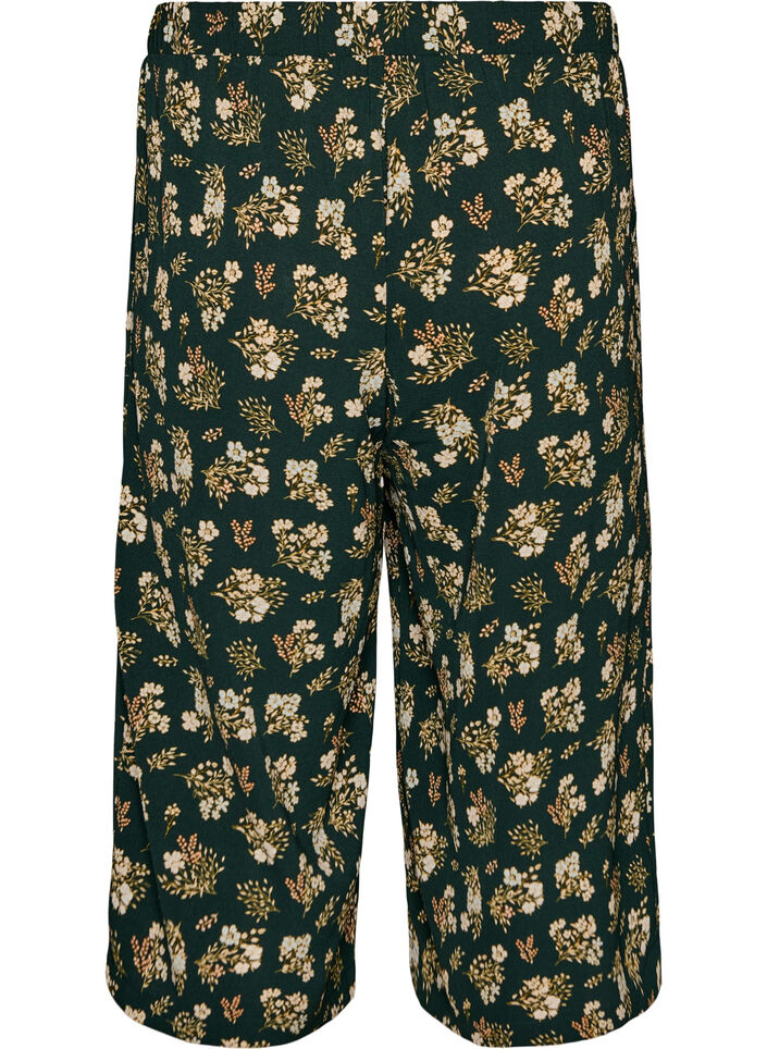 Culottes-housut kuosilla, Musta, Packshot image number 1