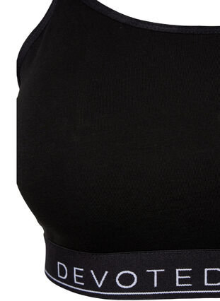 Puuvillaiset rintaliivit säädettävillä olkaimilla, Black/Upper Font, Packshot image number 2