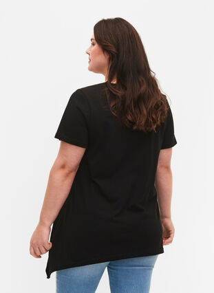 Puuvillainen t-paita lyhyillä hihoilla, Black LOVE, Model image number 1