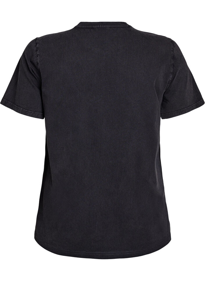 T-paita orgaanisesta puuvillasta näyttävällä printillä, Harmaa, Packshot image number 1