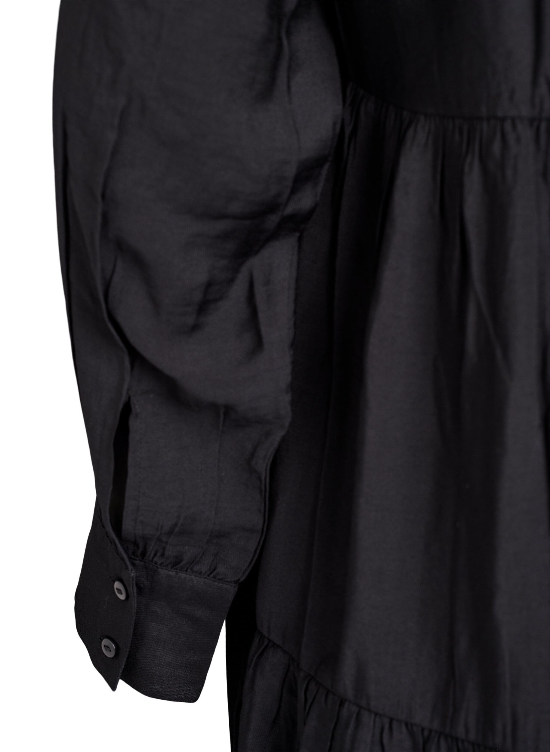 Zizzi A-linjainen mekko r&ouml;yhel&ouml;kauluksella, Musta, Packshot image number 3