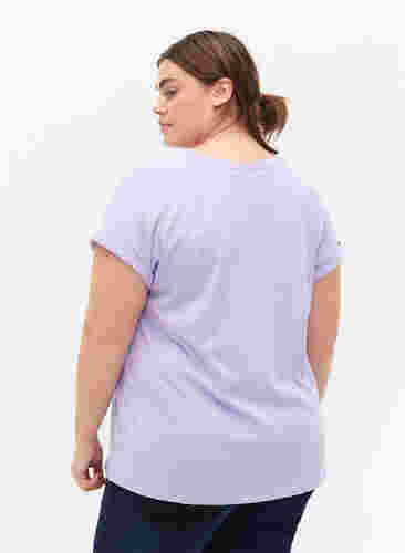 Lyhythihainen t-paita puuvillasekoitteesta, Lavender, Model image number 1