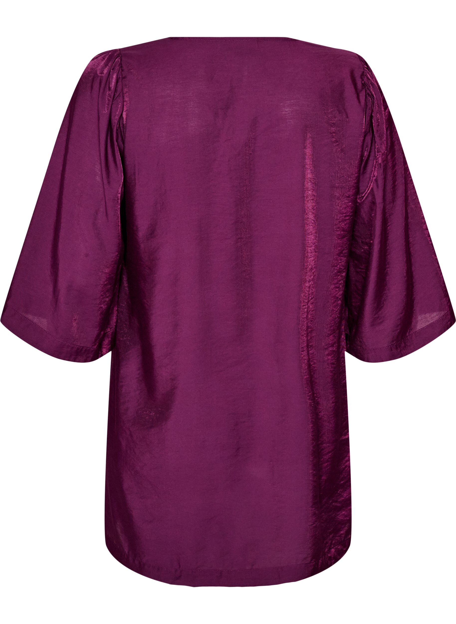 ZizziKiilt&auml;v&auml; tunika V-p&auml;&auml;ntiell&auml; ja 3/4-hihoilla, Violetti, Packshot image number 1