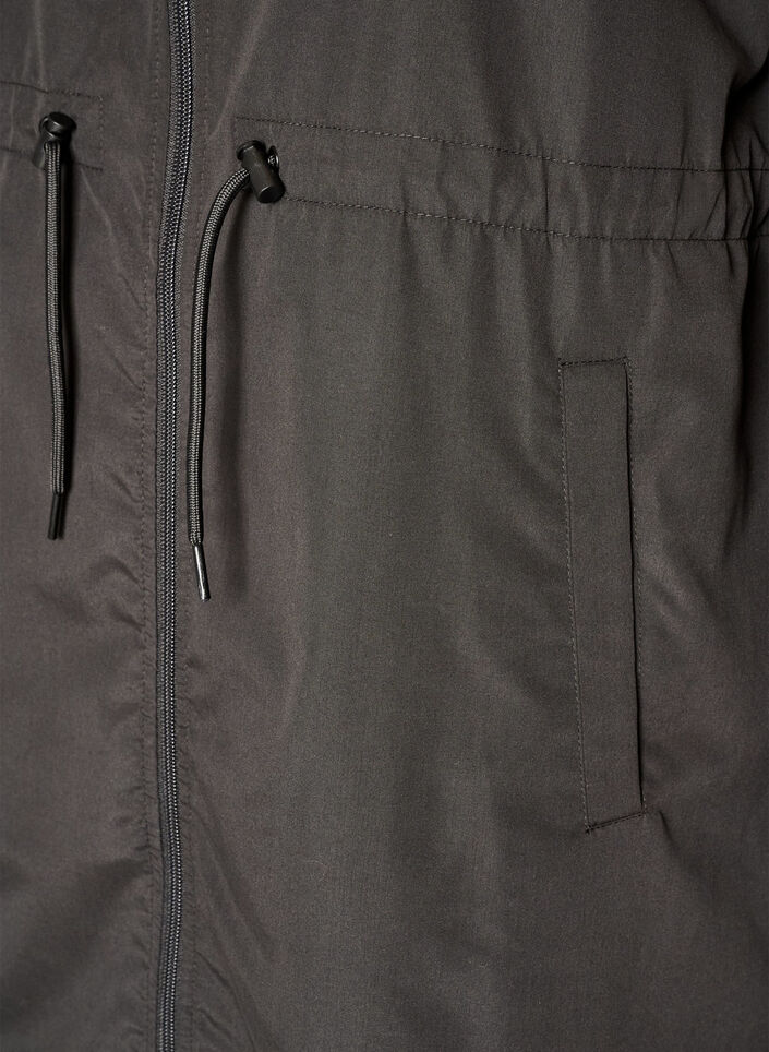 Kevyt hupullinen parka, Musta, Packshot image number 3