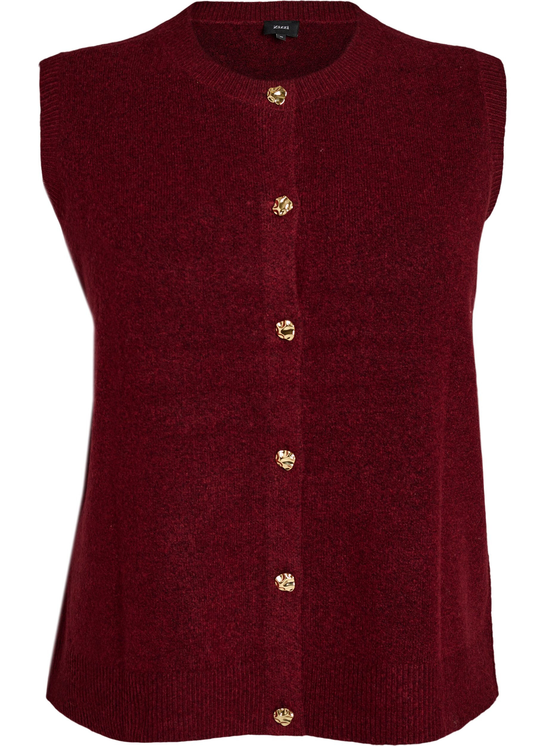 ZizziNeuleliivi koristeellisilla napeilla, Tumma Bordeaux, Packshot image number 0