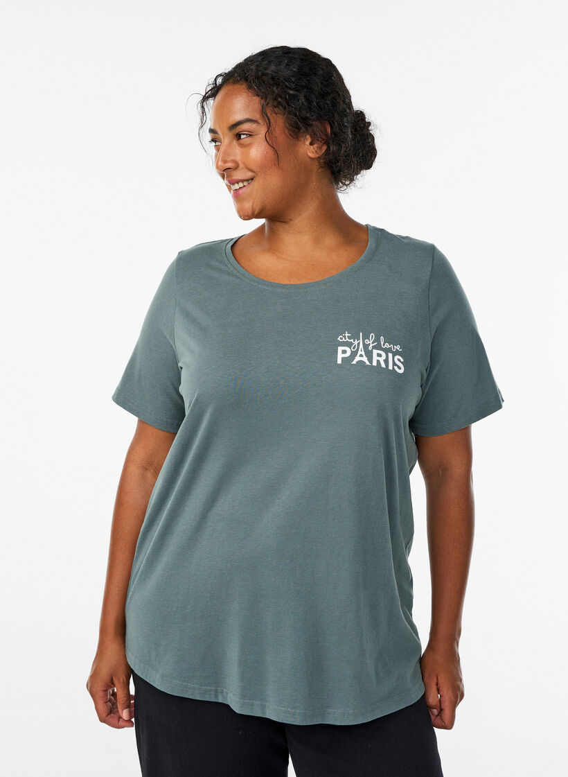 T-paita printill&auml;, Vihre&auml;, Model image number 0