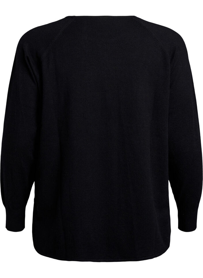 Neulepusero py&ouml;re&auml;ll&auml; p&auml;&auml;ntiell&auml; ja neulekuviolla., Musta, Packshot image number 1