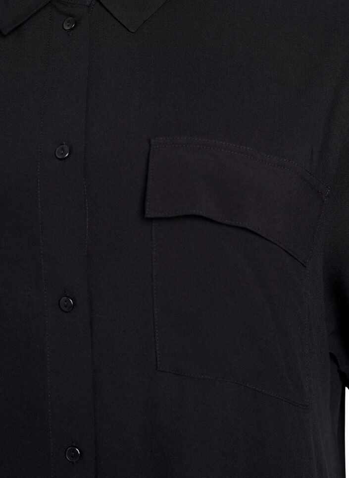 FLASH – Lyhythihainen pitkä paitamekko, Musta, Packshot image number 2