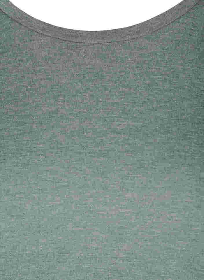 Yksivärinen pusero 3/4-hihoilla, Balsam Green Mel, Packshot image number 2