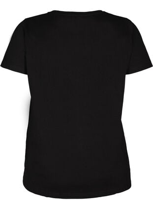 Puuvillainen t-paita niiteillä, Black, Packshot image number 1
