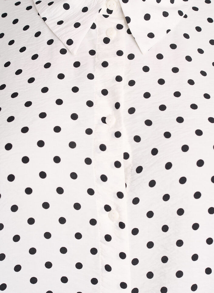 Paita pilkkukuviolla ja 3/4-hihat, Valkoinen, Packshot image number 2