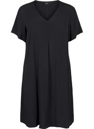 Viskoosi A-linjainen mekko, Musta