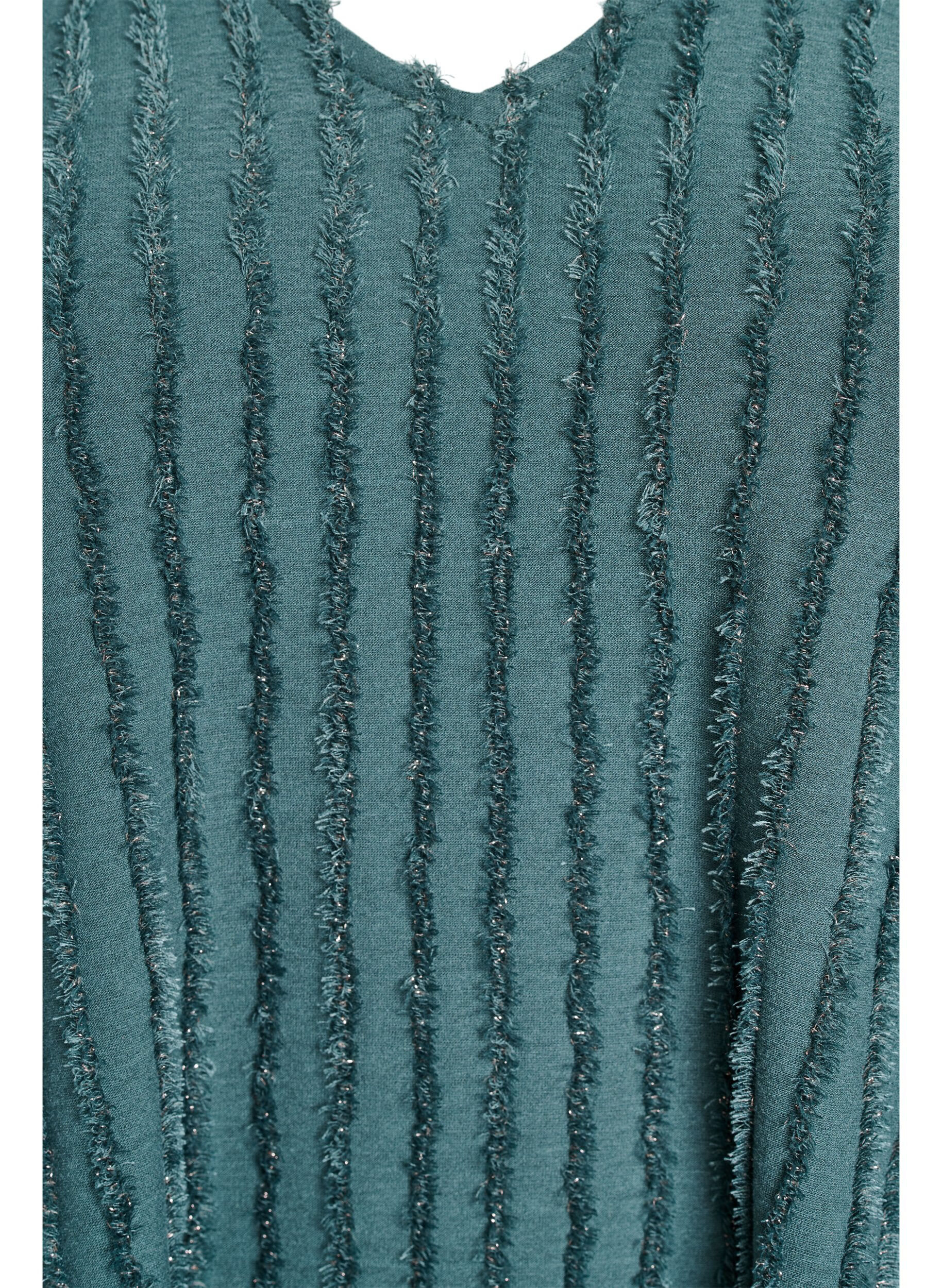 Zizzi Lyhythihainen raidallinen pusero, Vihre&auml;, Packshot image number 2