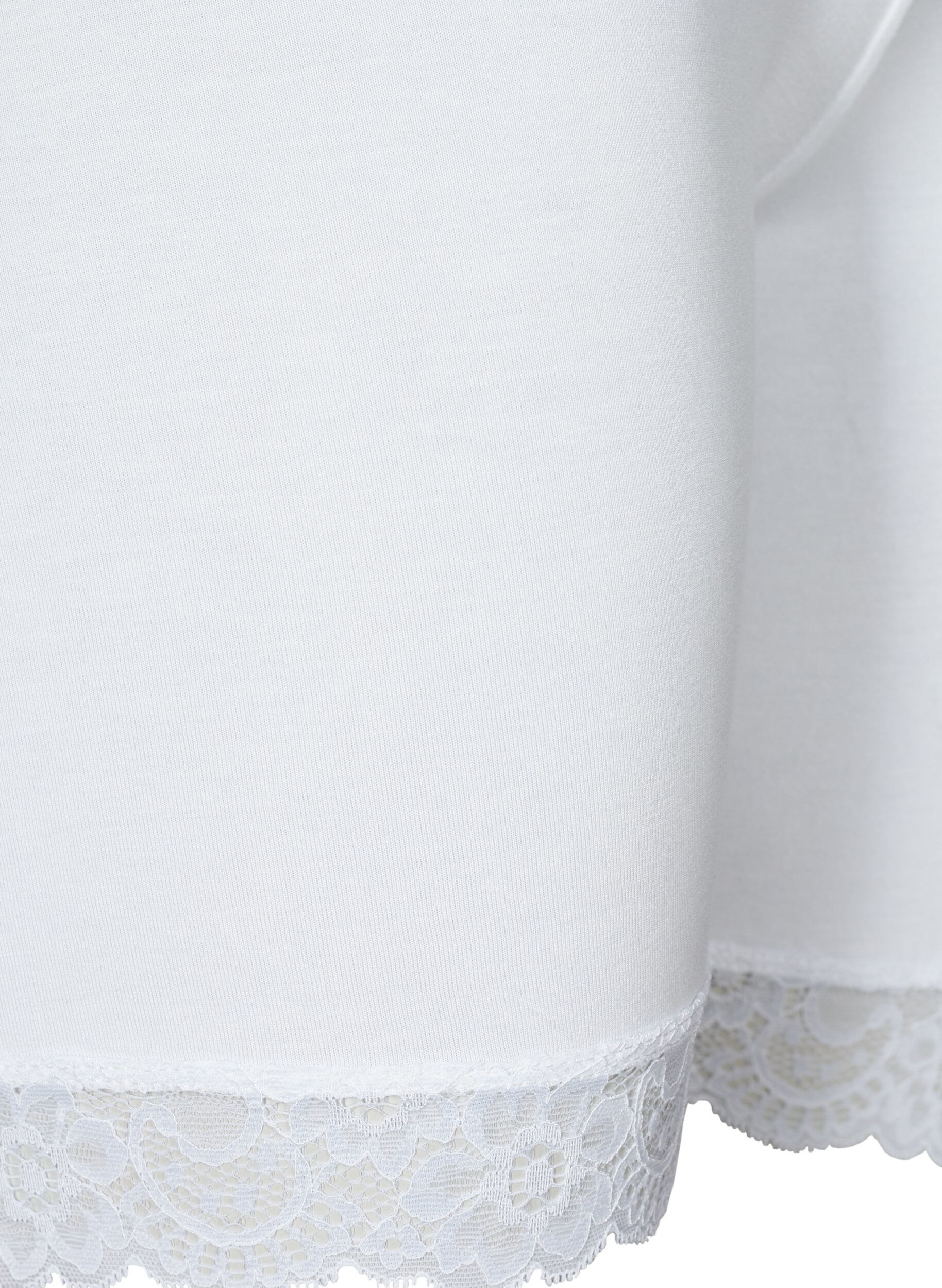 Zizzi Py&ouml;r&auml;ilyshortsit pitsireunuksella, Valkoinen, Packshot image number 3