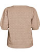 Lyhythihainen neulepusero pointelle-kuviolla, Beige, Packshot image number 1