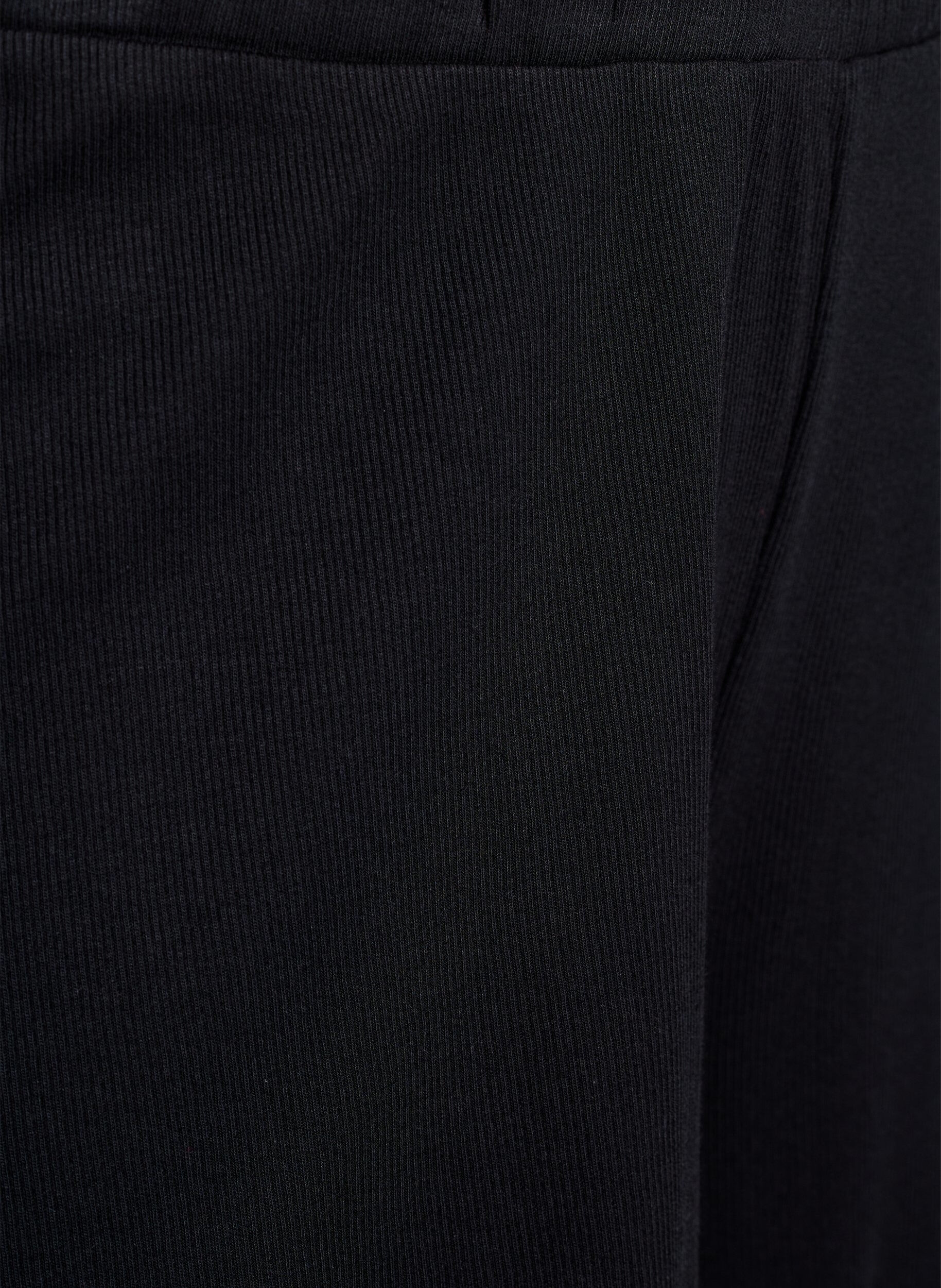 Zizzi Rennot y&ouml;shortsit ribatulla tekstuurilla ja pitsisomisteilla, Musta, Packshot image number 2