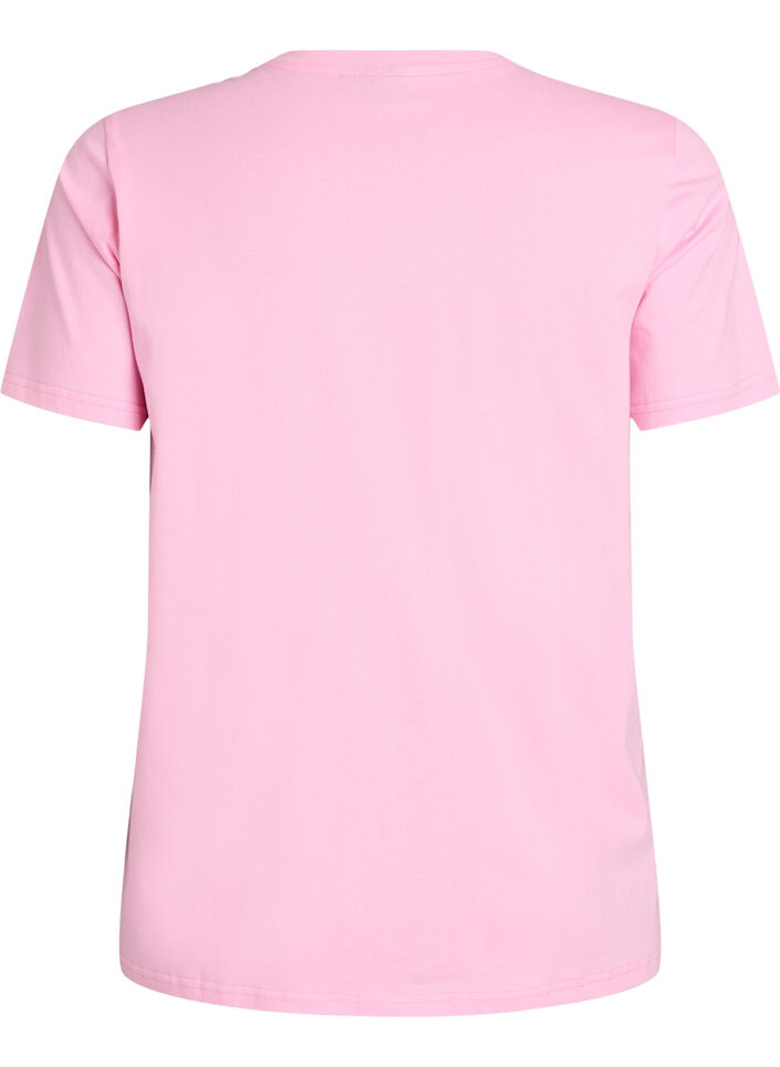 Puuvillainen T-paita kirjailulla tekstill&auml;, Valkoinen, Packshot image number 1