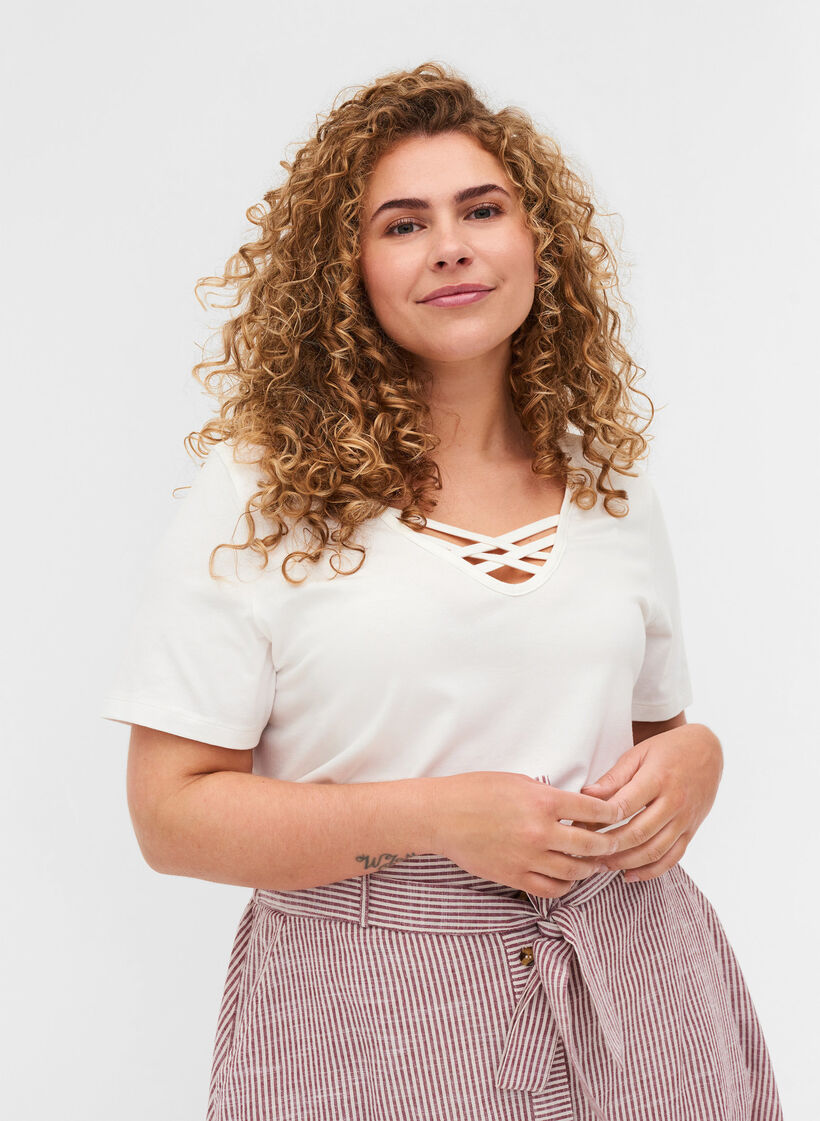 T-paita, Warm Off-white, Model image number 0