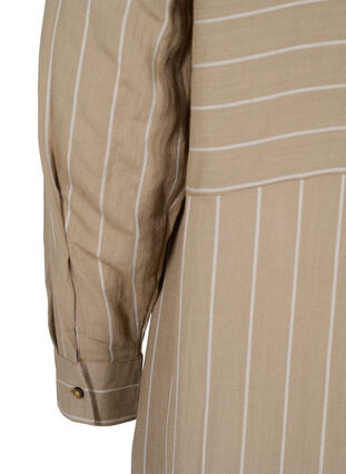 Pitkä raidallinen paita viskoosisekoitteesta, Timber Wolf/White, Packshot image number 3