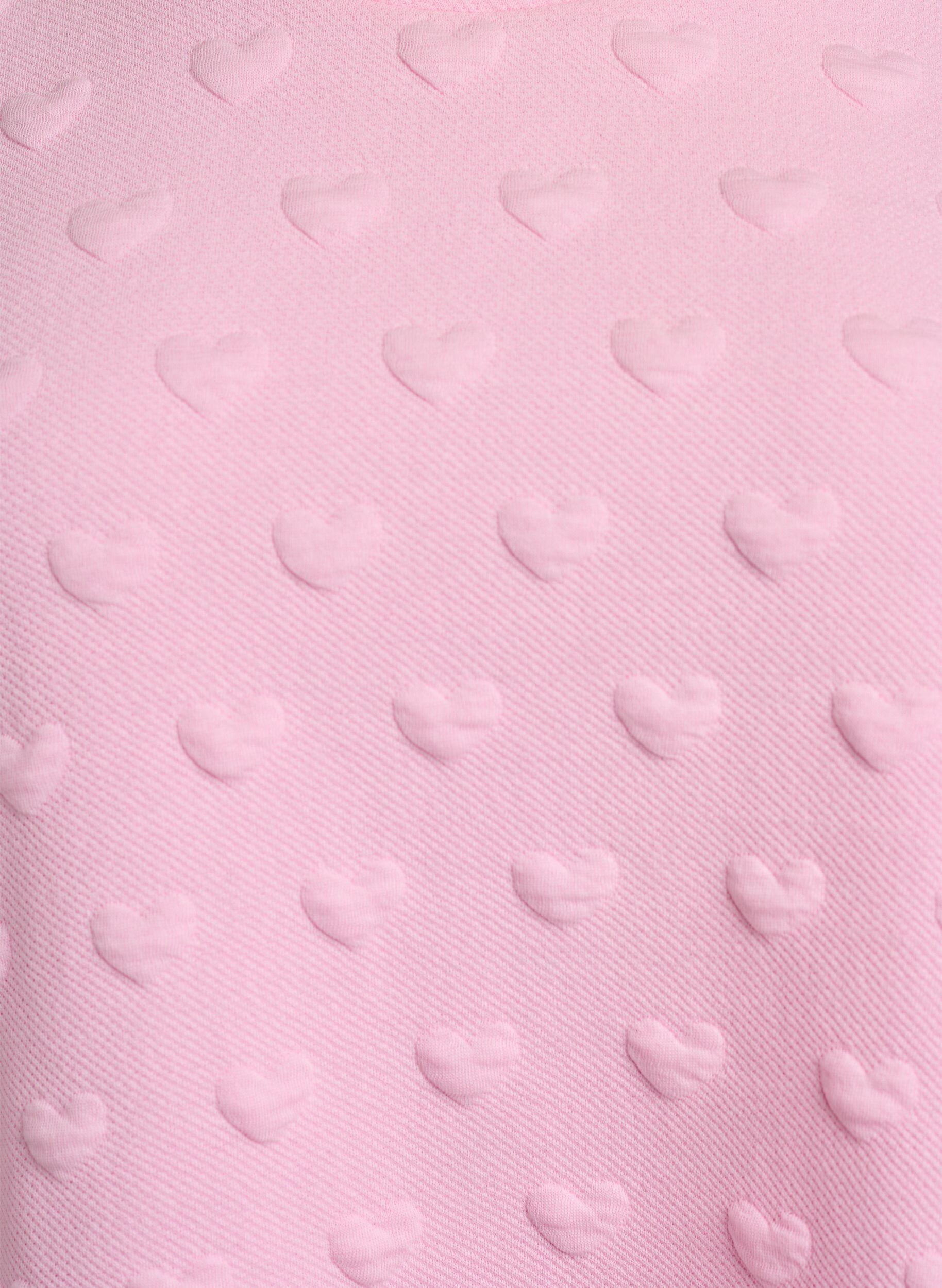 Zizzi T-paita kohokuvioidusta puuvillajerseyst&auml;, Vaaleanpunainen, Packshot image number 2