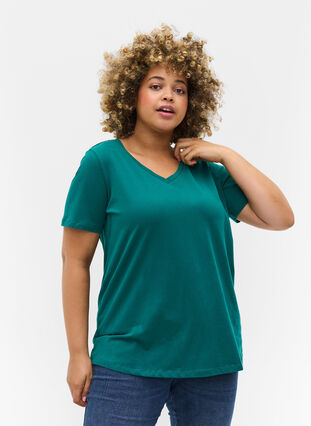 Perus T-paita, Teal Green, Model image number 0