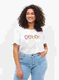 T-paita puuvillasta kuosilla , Bright White COLOR, Model