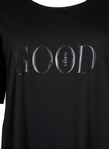 Puuvillainen oversize t-paita painatuksella, Black GOOD, Packshot image number 2