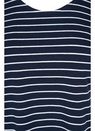 Puuvillainen t-paita raidoilla, Blue Stripe, Model image number 2