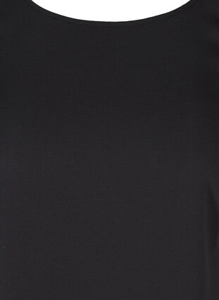 Yksivärinen mekko lyhyillä hihoilla, Black, Packshot image number 2